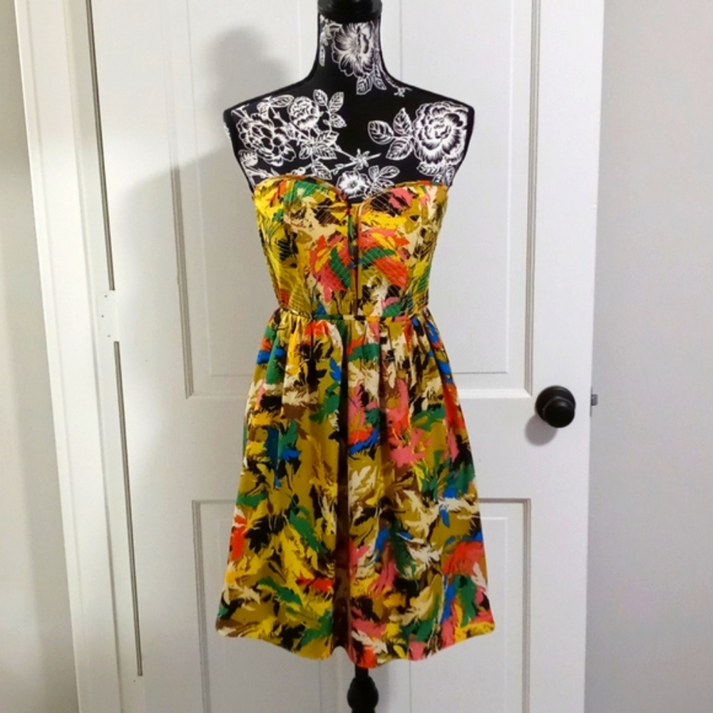 💚MM Couture by Miss Me💚 - Abstract Multi Color Cocktail Dress - Picture 2 of 14